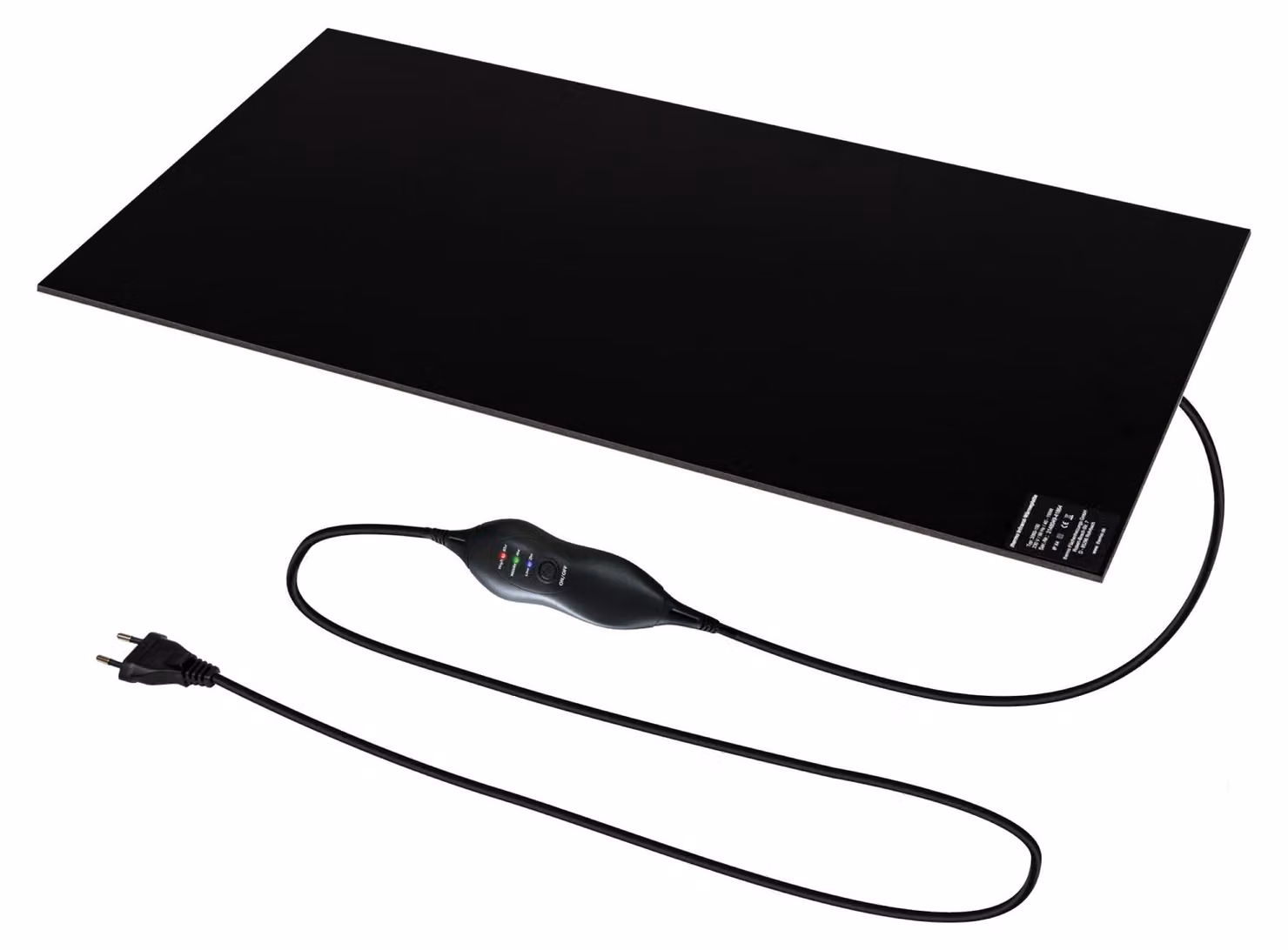 Piastra riscaldante a infrarossi, riscaldatore da scrivania 30x60 cm, 150 Watt, riscaldatore da tavolo, riscaldatore per ufficio, con termostato e timer