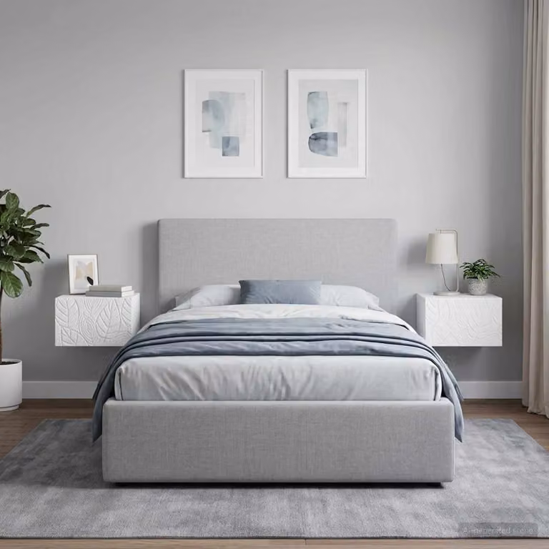 Set di 2 comodini sospesi vidaXL Bianchi L: 49 cm, P: 34,5 cm, H: 20 cm