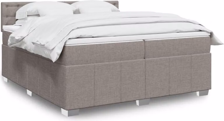 Maison Exclusive - Letto boxspring con materasso Taupe 200x200 cm Tessuto