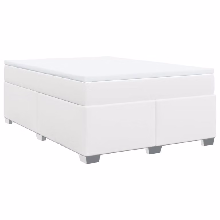 Giroletto a Molle con Materasso Bianco 140x200 cm in Pelle finta