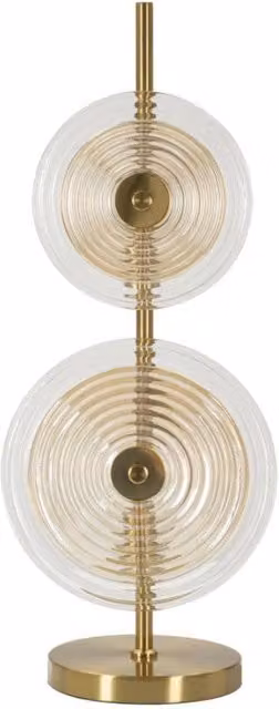 Lampada da tavolo Venice Mauro Ferretti in metallo e vetro, colore oro/ottone e marrone, H 63 cm, L/P: 25 cm