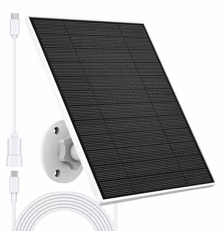 Pannello solare 5W per telecamera Eufy, grado di protezione IP65, monocristallino, cavo da 2,5 metri