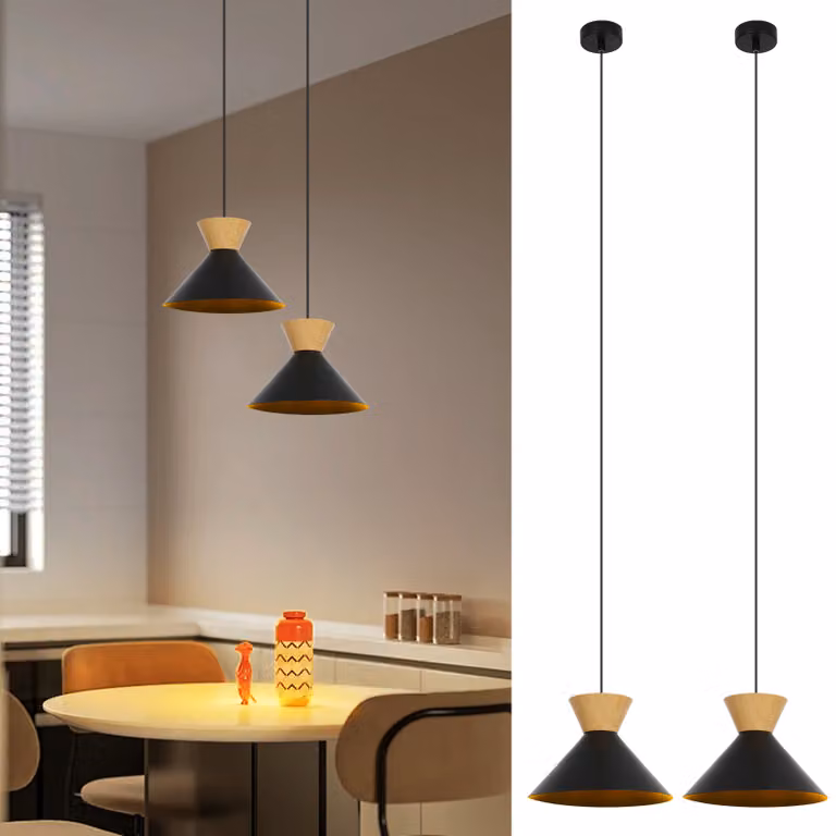 ZMH lampada a sospensione sala da pranzo vintage lampada a sospensione 2 nero luce a sospensione 1 fiamma industriale E27 tavolo da pranzo lampada in metallo retrò per cucina corridoio bar