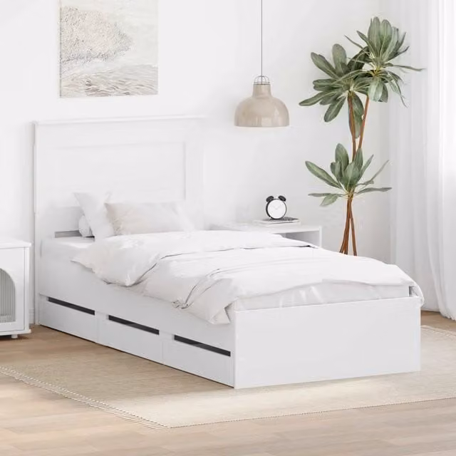 Struttura del letto Bianco 75 x 190 cm Legno Ingegnerizzato 3410214