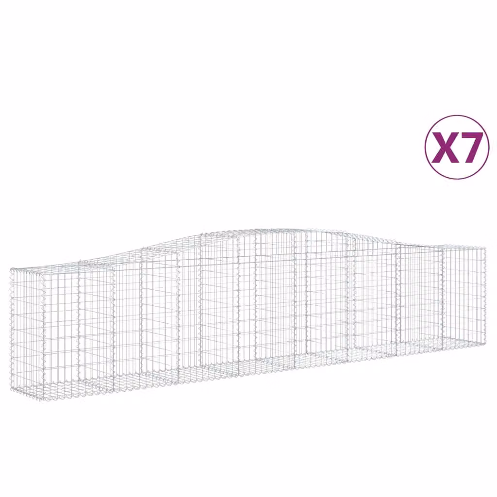 Cesti Gabbioni ad Arco 7 pz 400x50x80/100 cm Ferro Zincato