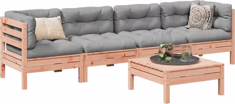 Maison Exclusive - Set da giardino composto da 5 pezzi con cuscini, in legno massello di douglasia