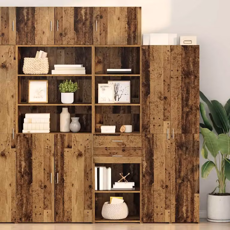 Credenza moderna vidaXL in legno marrone con ante a battente, L/P/H: 50 x 42,5 x 225 cm