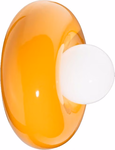 Applique Ferroluce BumBum in Ceramica Gialla Stile Art Decò con Lampadina G9