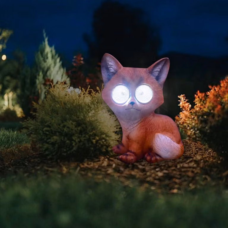 Lampada solare a LED, in resina, dimensioni 12x12x9 cm, ideale per il giardino