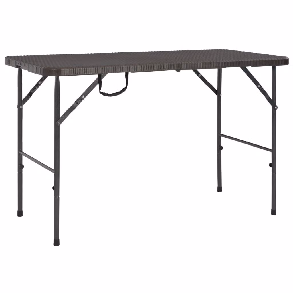 Maison Exclusive - Tavolo da giardino pieghevole, marrone, 120x60x74 cm, materiale HDPE, aspetto rattan