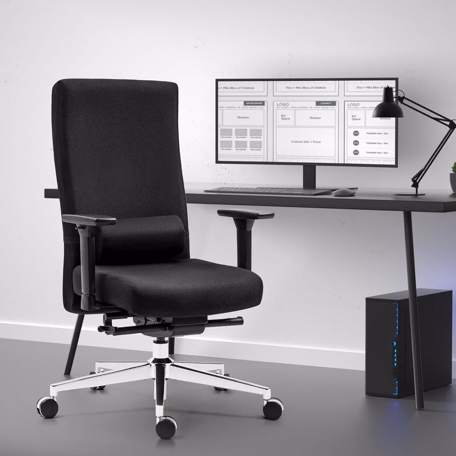Sedia da ufficio - Sedia ergonomica per ufficio - Sedia per ufficio - Sedia da lavoro - Sedia per computer - Nera