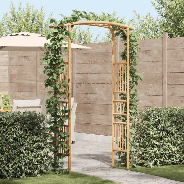 Arco da giardino in bambù naturale vidaXL marrone L: 110 cm, P: 40 cm, H: 205 cm