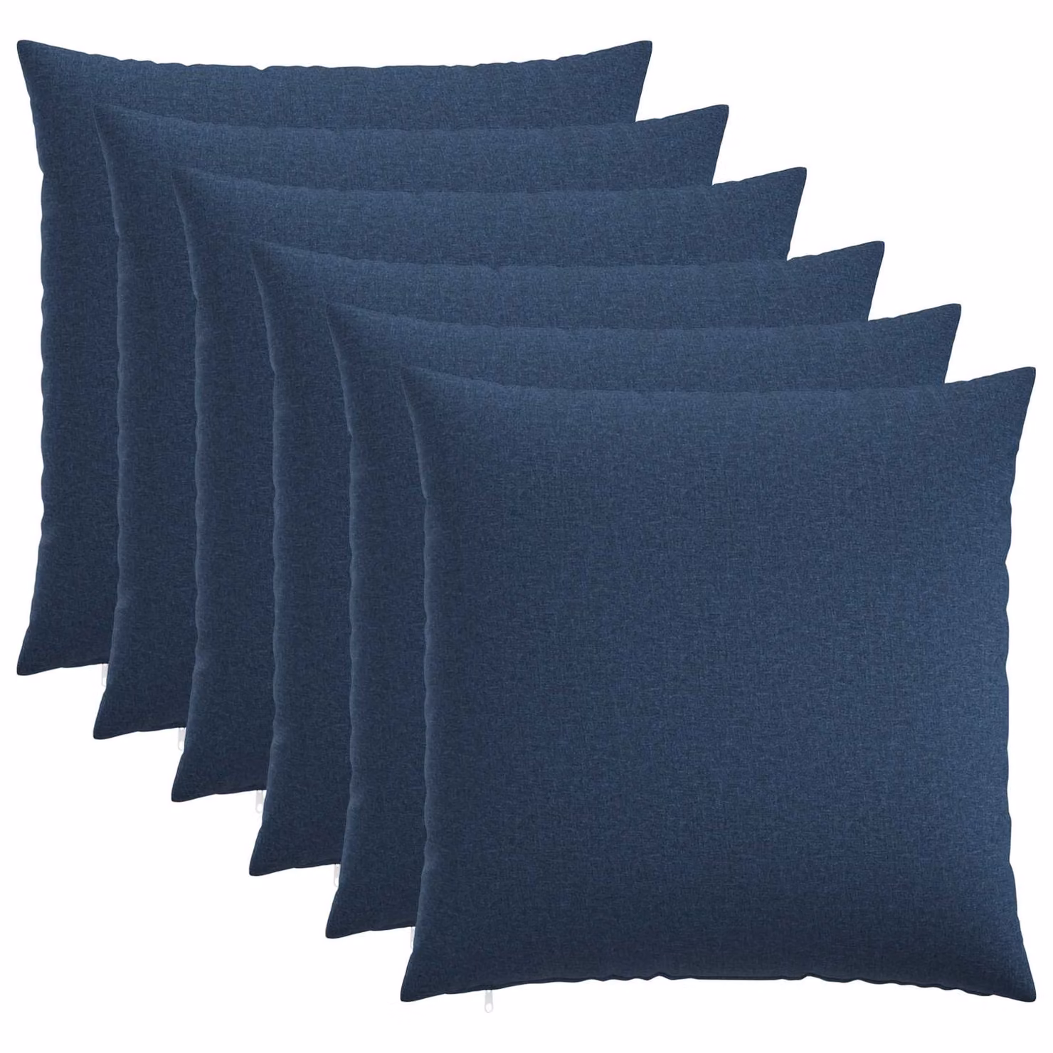 Set di 6 federe vidaXL HEERLEN blu in tessuto poliestere, L 65 x L 65 cm