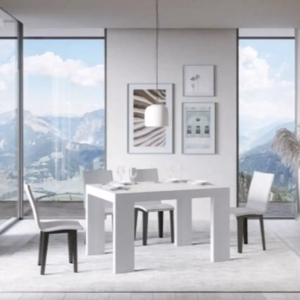 Tavolo rettangolare allungabile Roxell colore bianco frassino L: 130-390 cm, P: 90 cm – 2