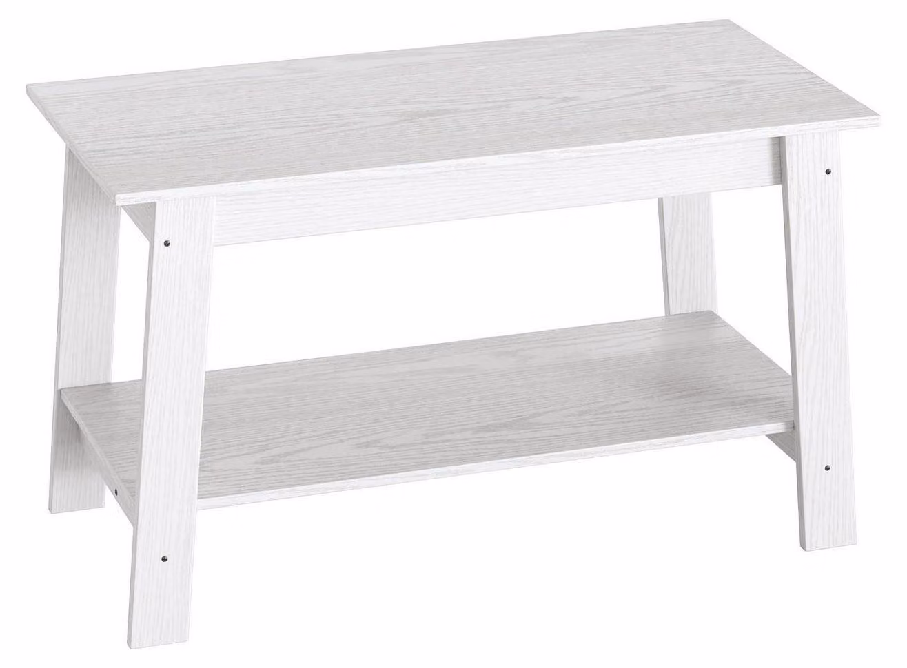 Tavolino con vano contenitore, bianco, 80x39x48 cm, in MDF