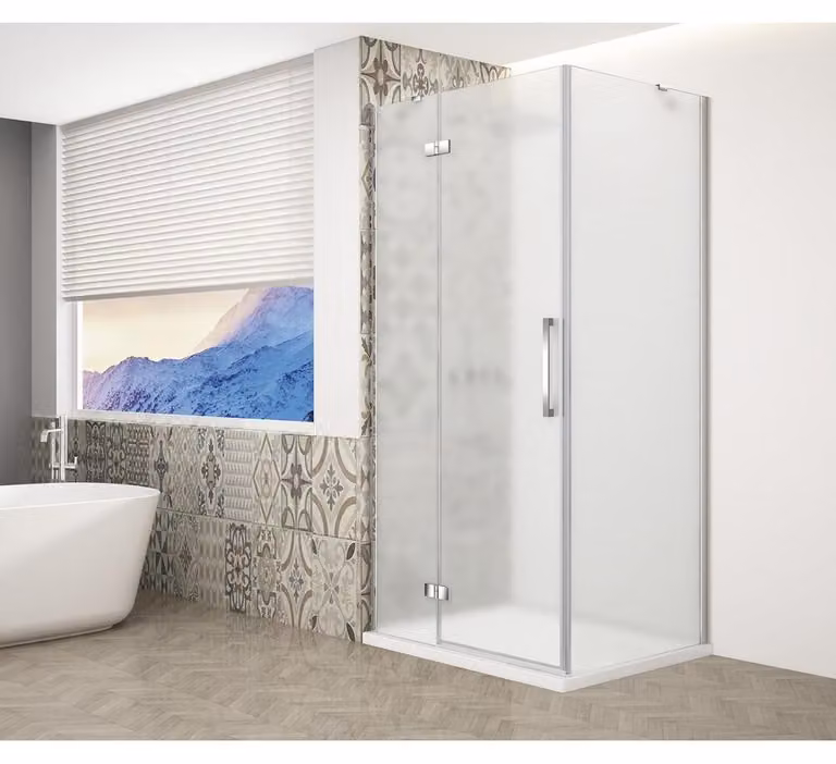 Cabina doccia TRINITY CHROME 1000x1000 mm, vetro satinato, sinistra