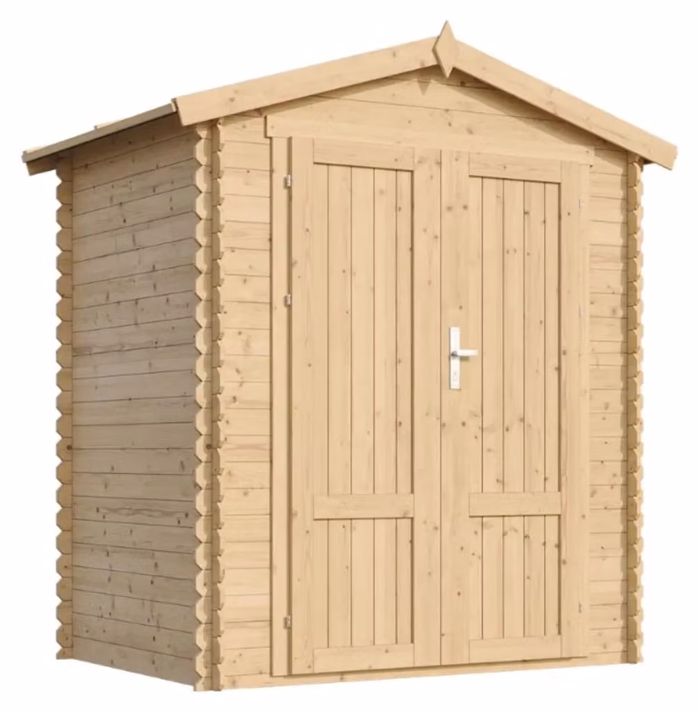Casetta da Giardino in Legno TIMBELA M367F1 Grigio e Sabbia 1,98 m² – 2