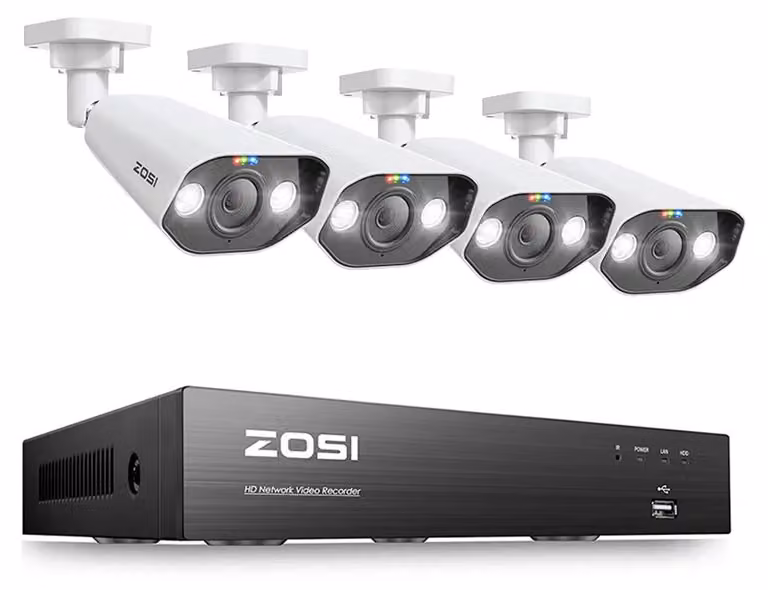 Sistema di videosorveglianza con telecamera IP - Kit di videosorveglianza - Telecamera di sorveglianza - Telecamera di sicurezza - Risoluzione 5MP - Ultra HD 4K