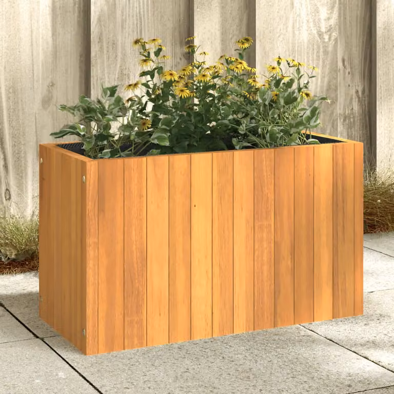 Fioriera da giardino vidaXL in legno di acacia marrone L: 59 cm, P: 27,5 cm, H: 35 cm