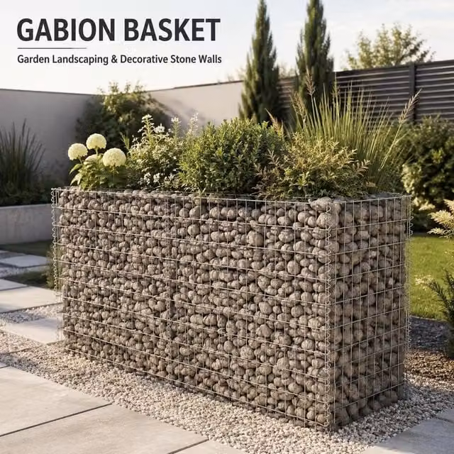 Gabion Raised Bed, Galvanized Steel, 180x50x100 Cm