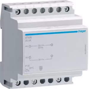 Trasformatore di sicurezza Hager 230 V/12 V, 20 VA, 4PLE ST309