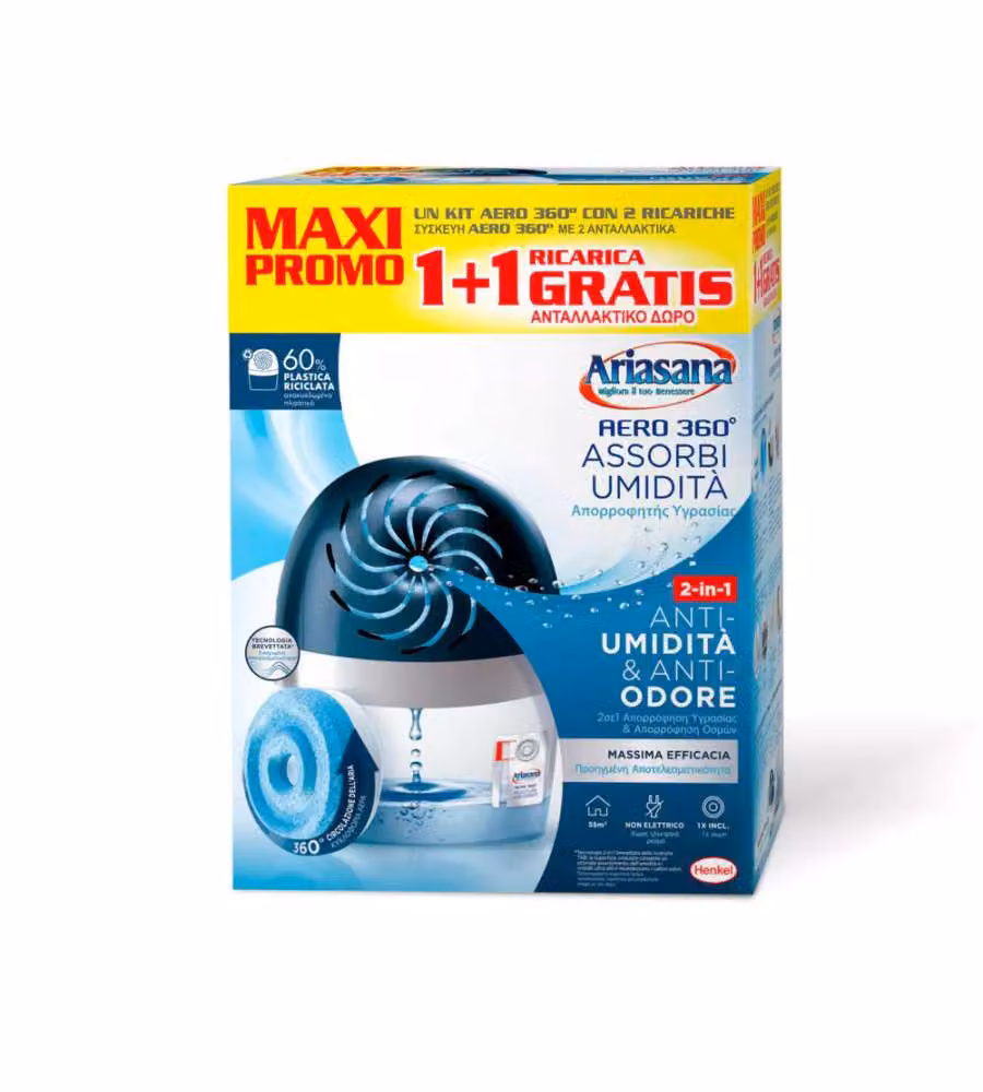 Ariasana Kit Assorbiumidità - 2 Ricariche 450g