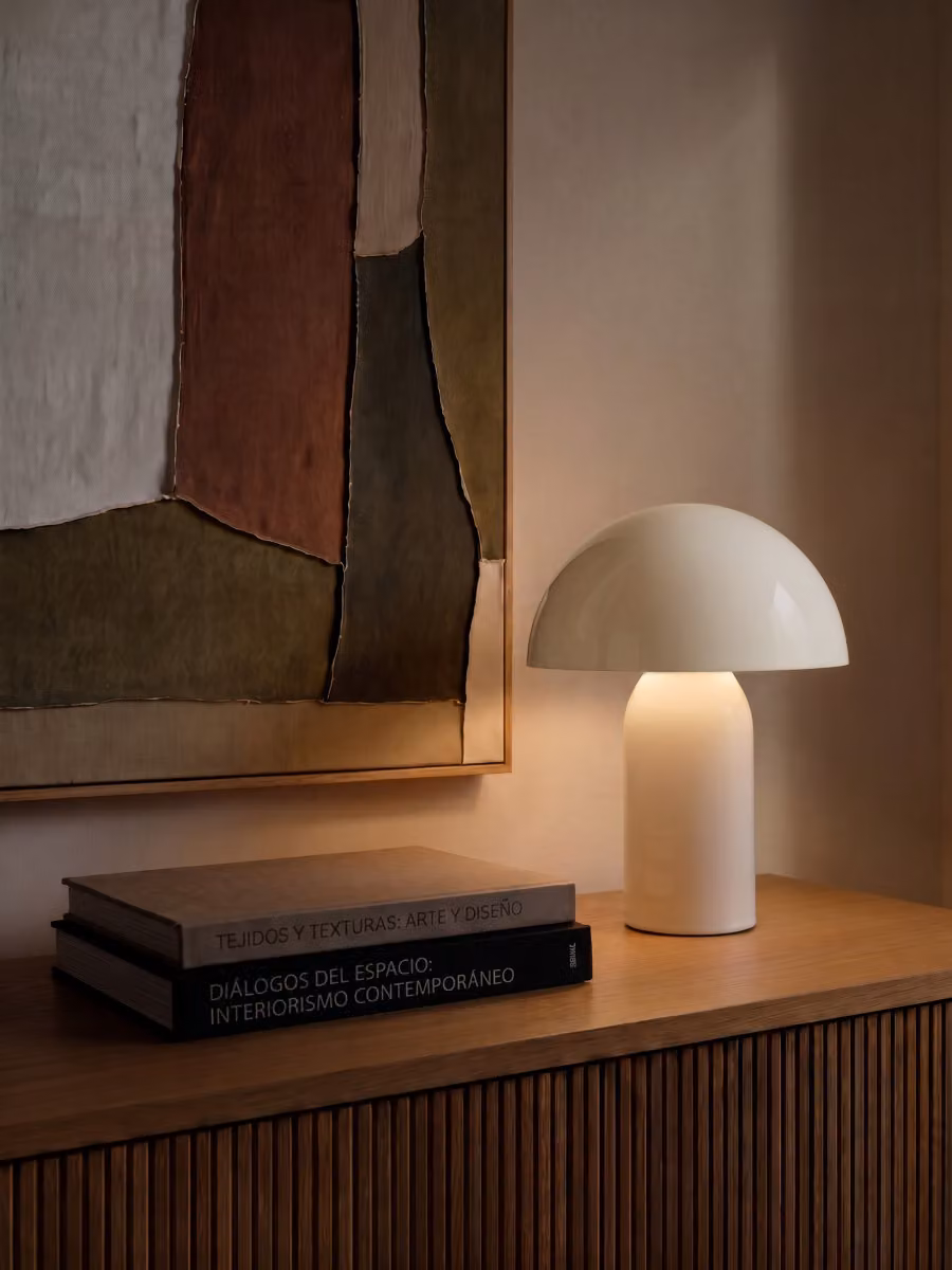 Lampada da tavolo Trip bianca in metallo e ceramica Kenay Home – 2