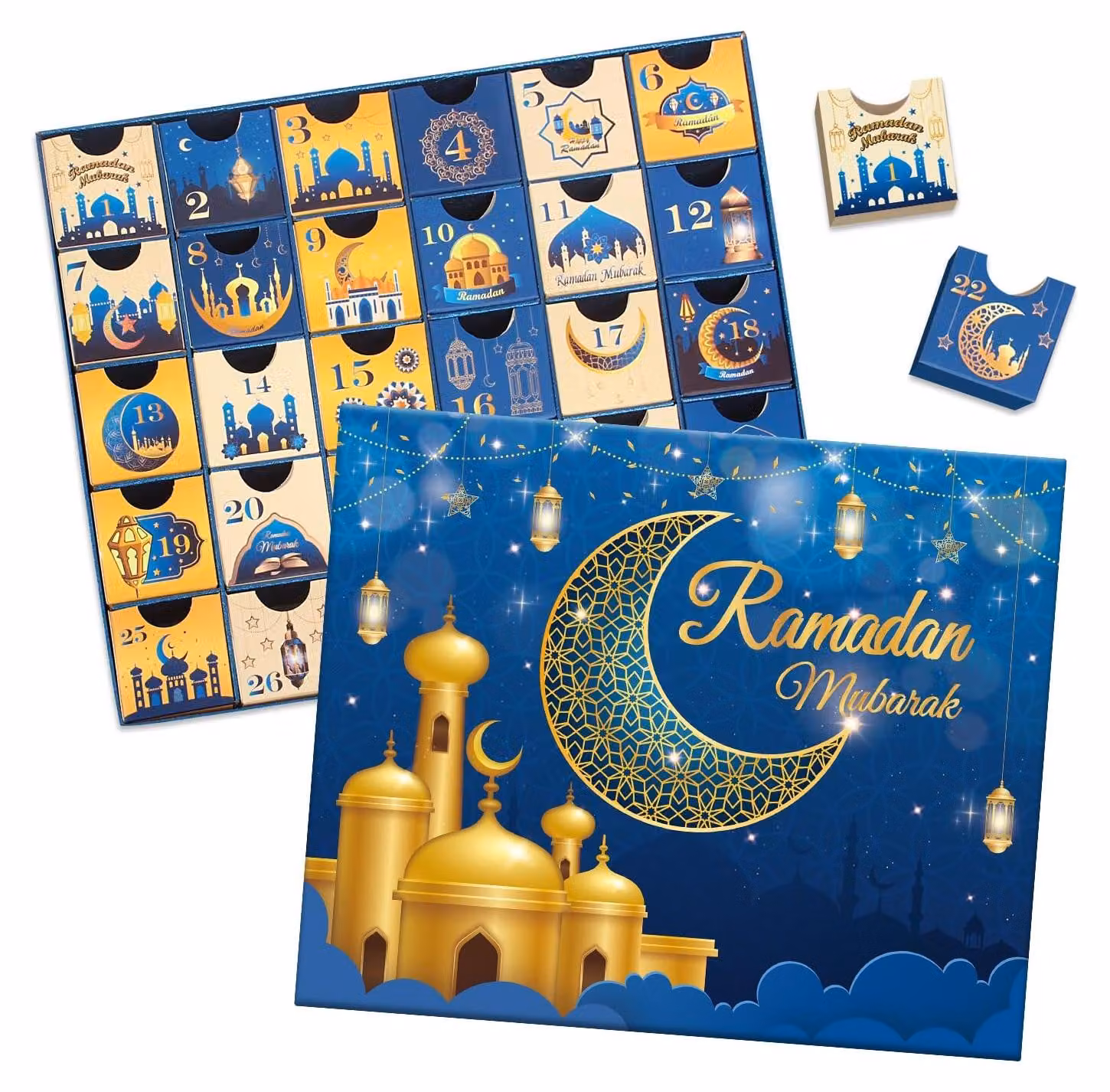 Calendario dell'Avvento per il Ramadan con 30 cassetti, calendario per contare i giorni