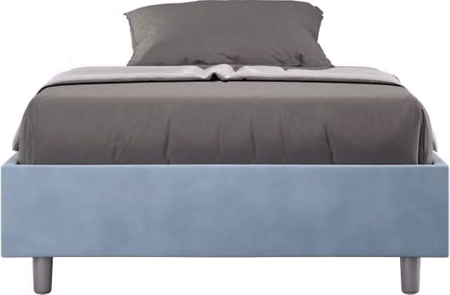 Letto Matrimoniale Francese Sommier 140x200 cm Senza Rete Azelia Azzurro