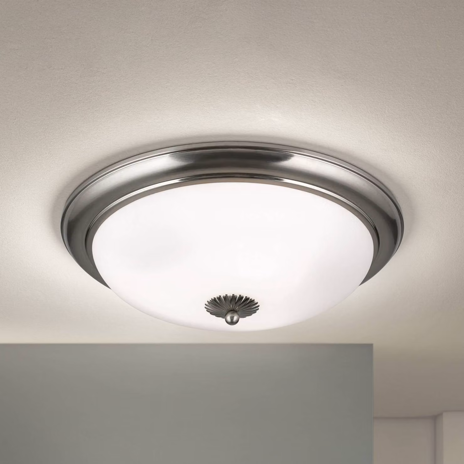 ORION Plafoniera soffitto Empire, dimmerabile, Alluminio / Grigio / Zincato, Soggiorno / Sala da pranzo, Metallo, Antico, Plafoniera