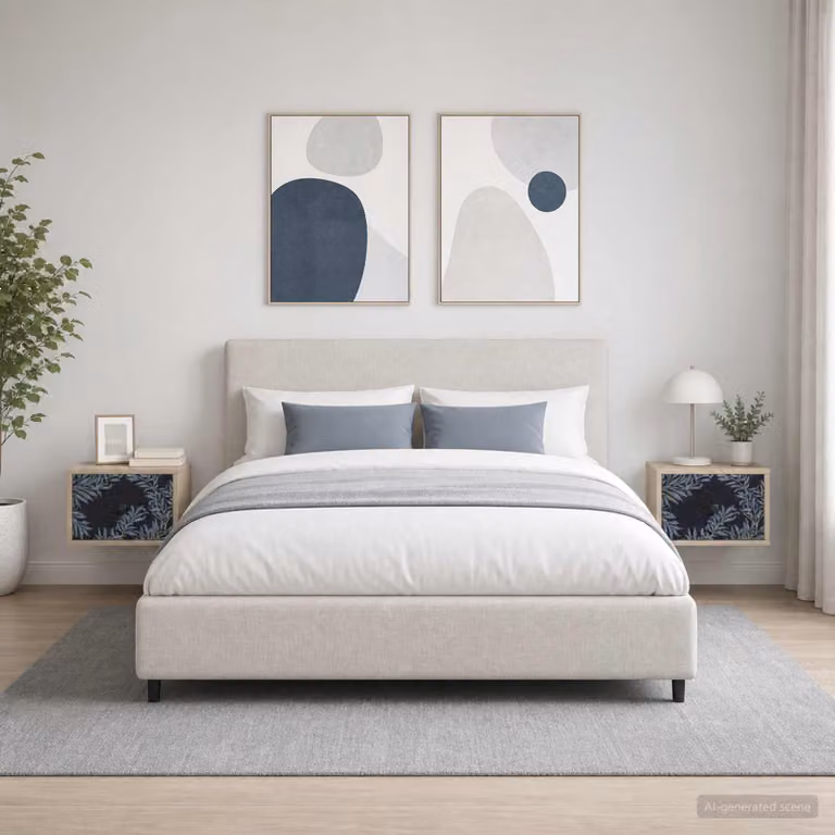 Set di 2 comodini sospesi vidaXL DOKKUM in Rovere Sonoma e Nero