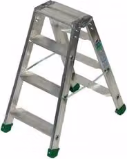 Scaletta a 3 gradini con piano Facal DUPLA Silver D3 in alluminio