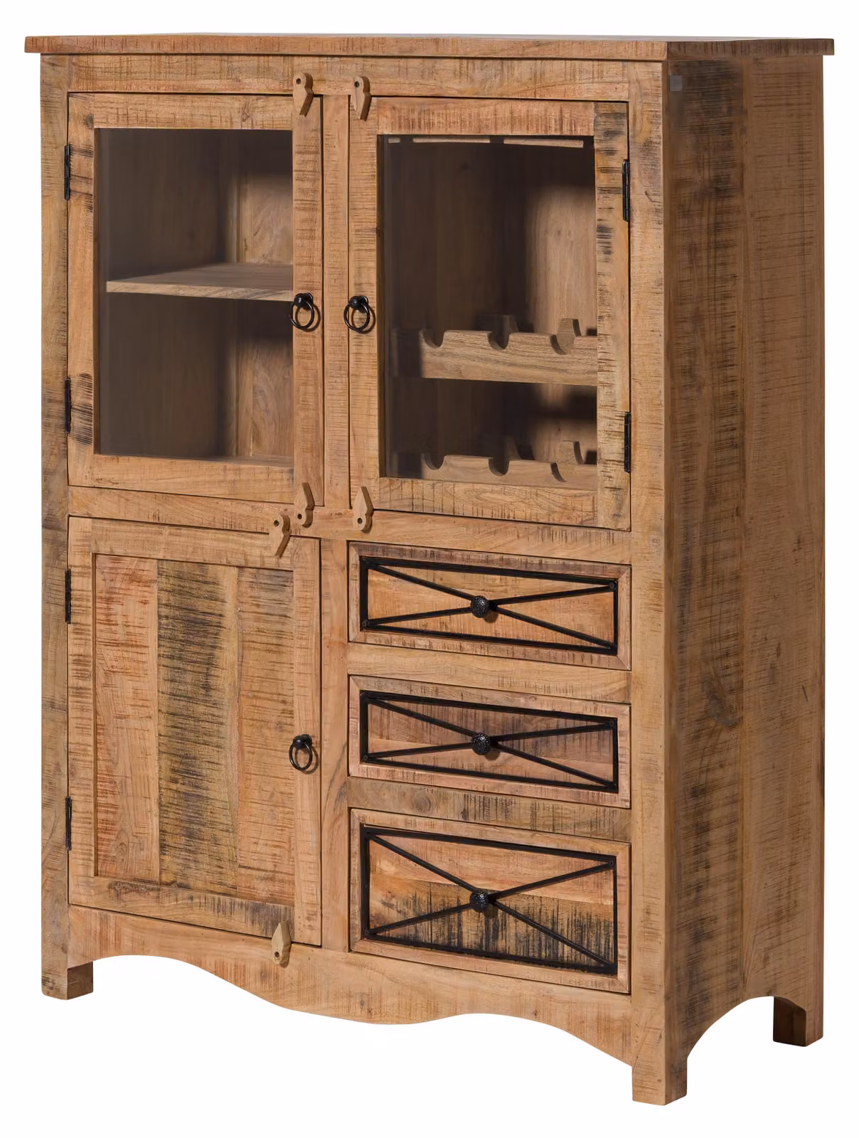 MASSIVMOEBEL24 | Credenza in legno di acacia 106x45x136 finitura naturale protettiva NATURE OF SPIRIT #313