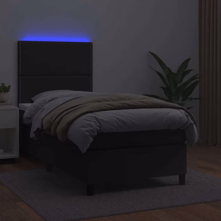 Maison Exclusive - Giroletto a Molle con Materasso e LED Nero 90x200 cm Pelle finta