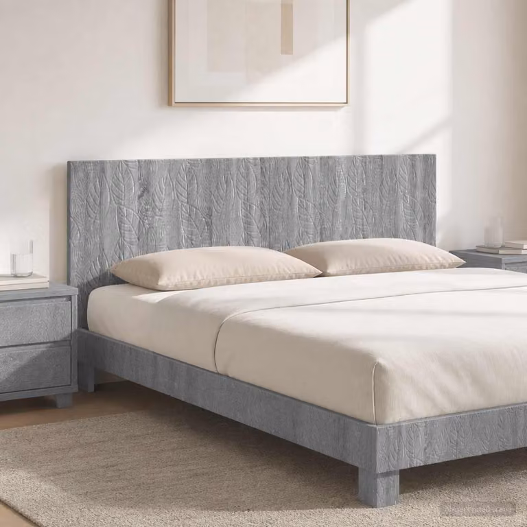 Testiera da muro vidaXL DELFT Sonoma grigio in legno ingegnerizzato con ripiano integrato e scomparti laterali L: 180 cm, H: 50 cm, P: 15,5 cm