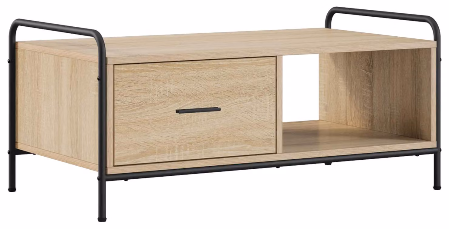 Tavolino da caffè in legno effetto Sonoma, dimensioni 90 x 49 x 41 cm