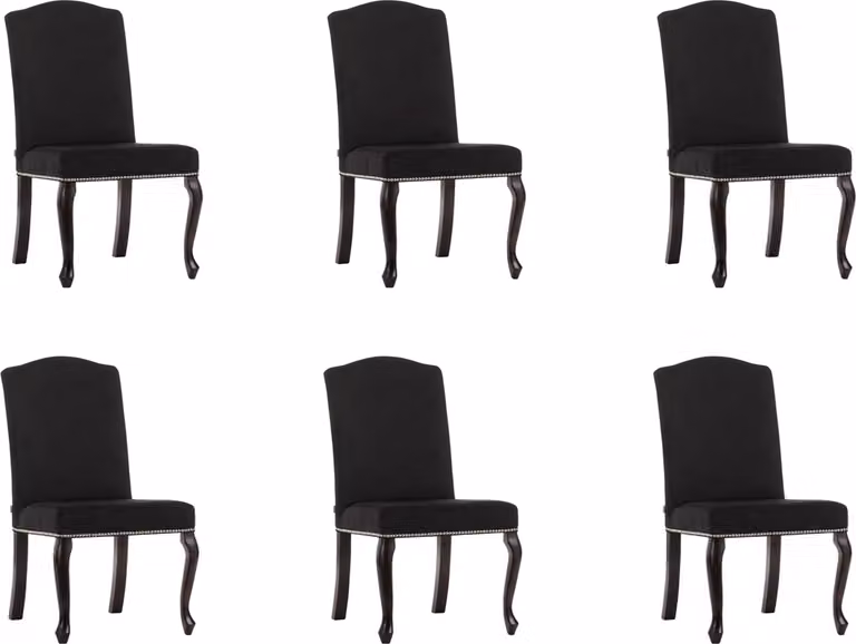 6x Chesterfield Design Polster Stuhl Garnitur Stühle Textil Sitz Komplett Set