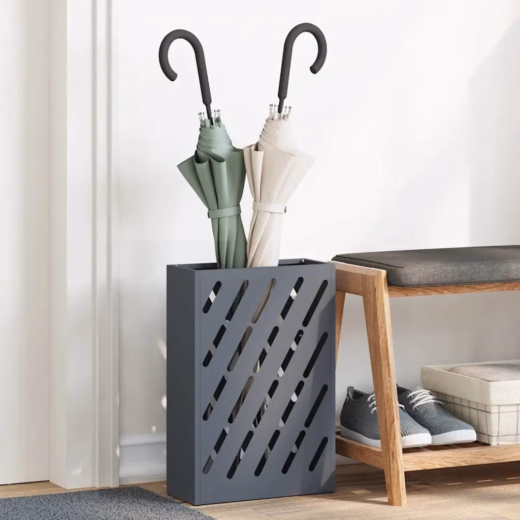 Stand per ombrelli da pioggia vidaXL in acciaio colore antracite L/P/H: 28 x 12 x 41 cm