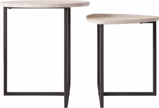 Set di Cucina Industriale da Soggiorno - Nero/Robia - Set Stilizzato da 2 Tavoli