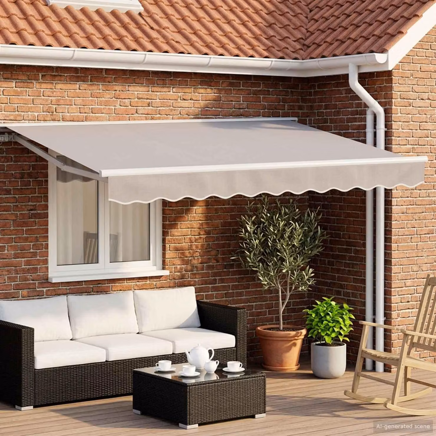 Maison Exclusive - Strutture per tende da sole elettriche con luci a LED, colore bianco, dimensioni 2,5 x 2 metri, in alluminio