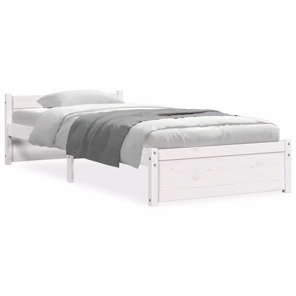 Giroletto vidaXL in legno massello di pino bianco con doghe fisse L/P/H: 190 x 90 x 25 cm – 2