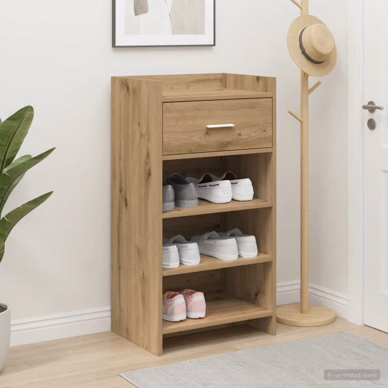 Mobile porta scarpe moderno vidaXL in legno marrone L: 48 cm, P: 36 cm, H: 92 cm