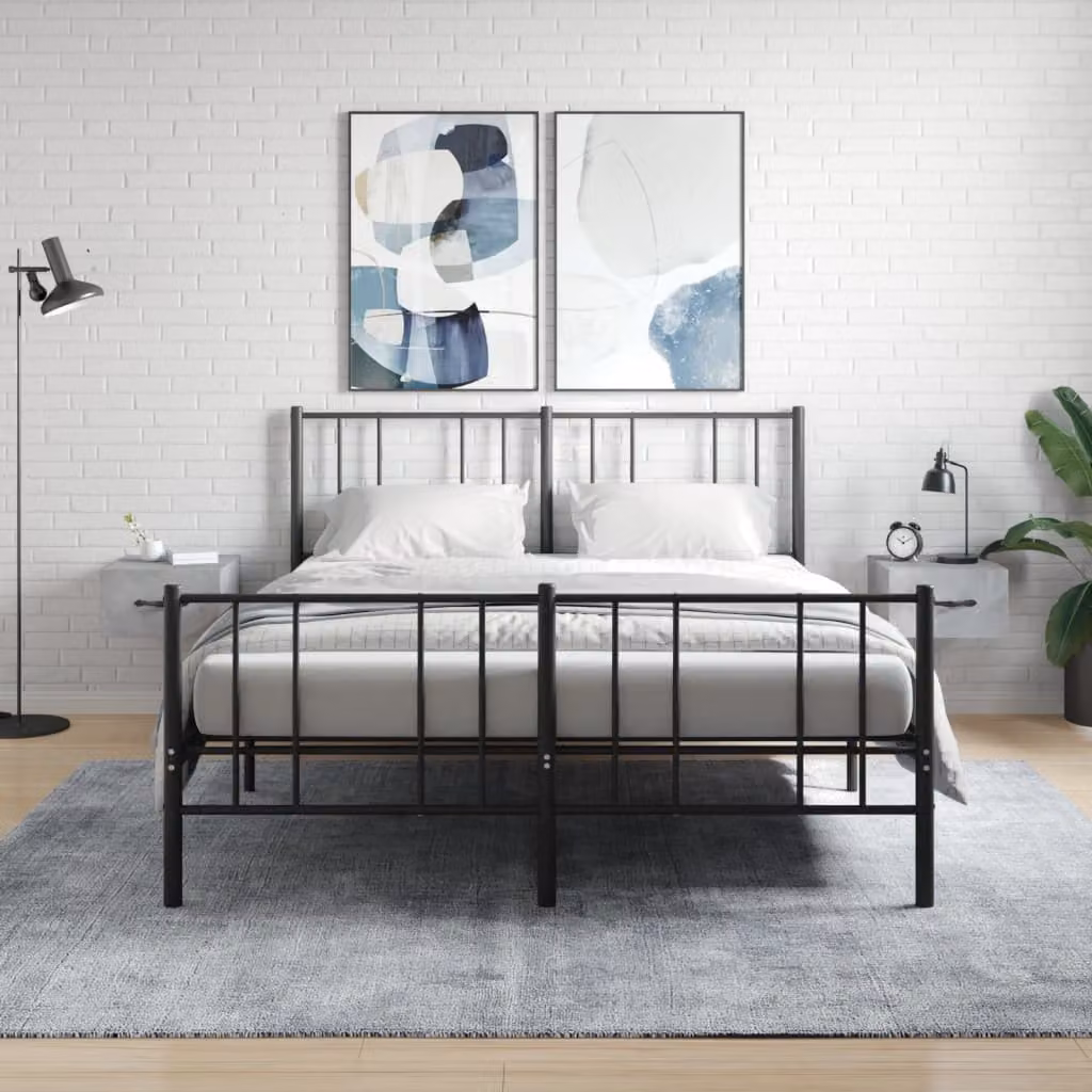 Set di 2 comodini da muro vidaXL in stile moderno, colore grigio cemento, L 35 x P 35 x H 20 cm