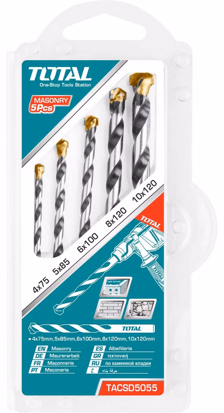 Punte per calcestruzzo 4-10 mm 5 pezzi TOTALE