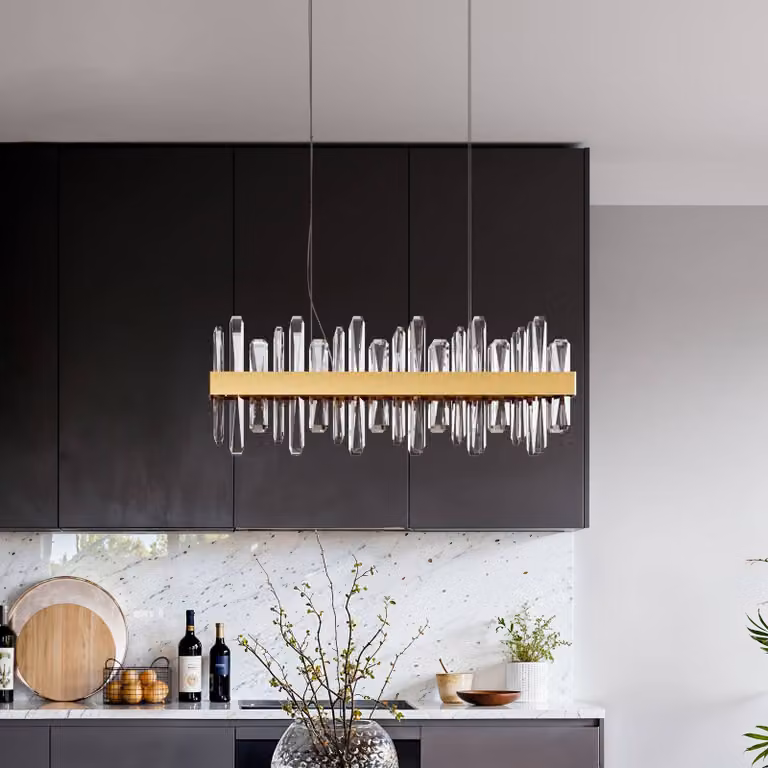 By Rydéns Rydens Lampada LED a sospensione Triumph Bar, 80 cm, Bar, Chiaro / Trasparente, Soggiorno / Sala da pranzo, Vetro, Moderno