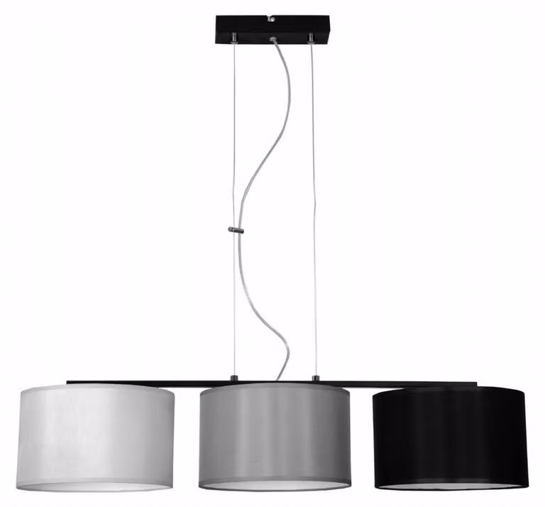 Lampada a sospensione con paralume in tessuto 3x E27 – Lampada a sospensione moderna Lampada da soffitto LED Design