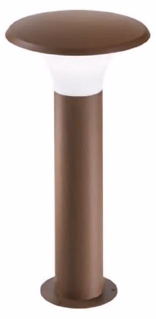 Paletto per Esterni GES521 in Alluminio Finitura Ruggine, Diffusore in Metacrilato, IP44, Attacco E27 Max 28W - Gealuce