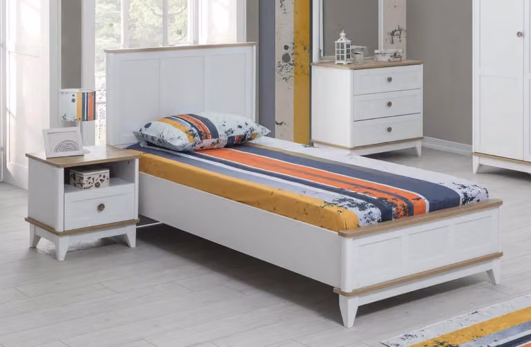 Kinderbett Bettrahmen Bett Kinderzimmer Kinderzimmermöbel Weiß Holz