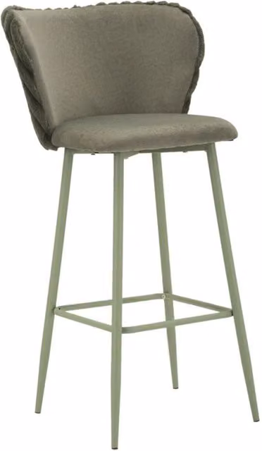 Set 2 sgabelli bar Alaska -B- imbottiti verde 55x58x106 cm, seduta h 77 cm