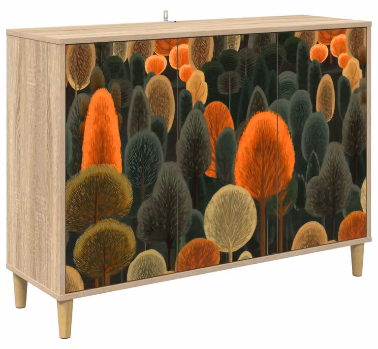 Mobile bar/contenitore ZAANDAM Sonoma, dimensioni 102 x 33 x 75 cm, realizzato in materiale composito di legno